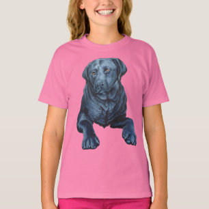 Kid's Labrador Shirts Girl's Blue Dog Art T-shirts