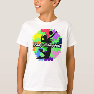 Kids Lady Volleyball Graphic T-Shirt