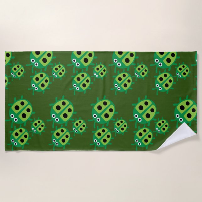 Kids ladybird Ladybug Beach Towel (Front)