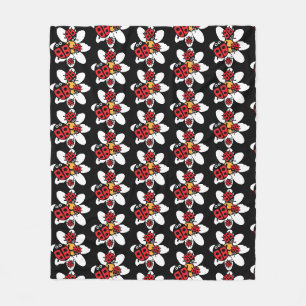Kids ladybird Ladybug Family Fleece Blanket