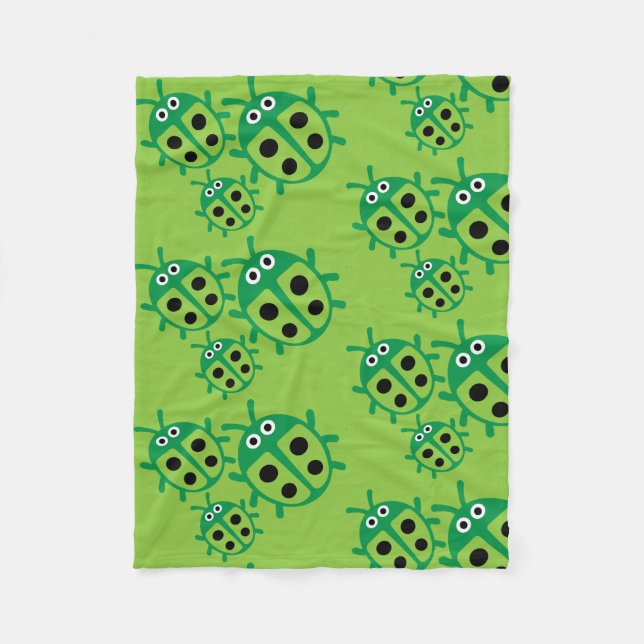 Kids ladybird Ladybug Fleece Blanket (Front)