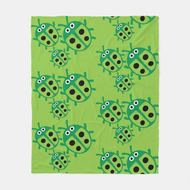 Kids ladybird Ladybug Fleece Blanket (Front)