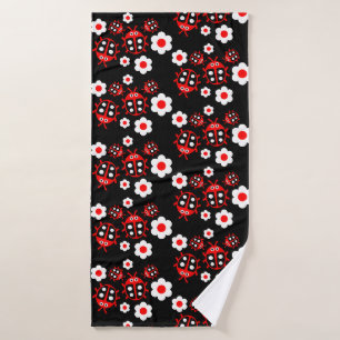 Kids ladybug bath towel