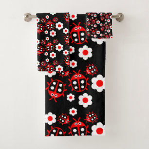 Kids ladybug  bath towel set