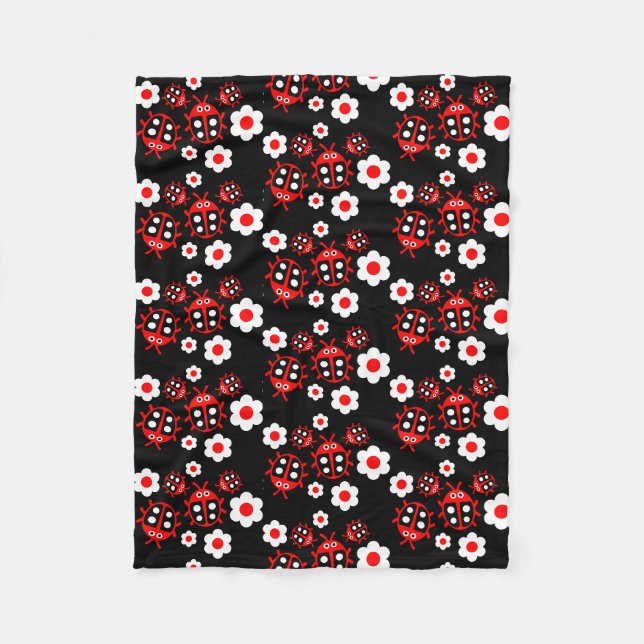 Kids ladybug  fleece blanket (Front)