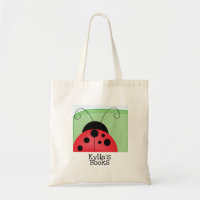 Kids Ladybug Insect Library Book Tote Bag