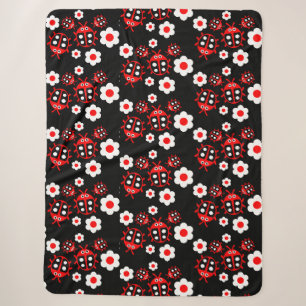 Kids ladybug sherpa blanket