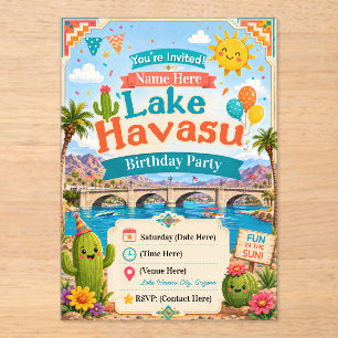 Kids Lake Havasu Birthday Party Invitation
