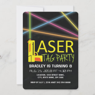 Kids Laser Tag Birthday Party Invitation