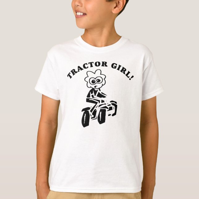 KIDS LAWN TRACTOR (TRACTOR PULL) GIRL T-SHIRT (Front)