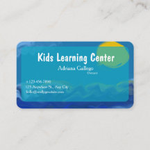 kids leaning centre  Business card (editable)