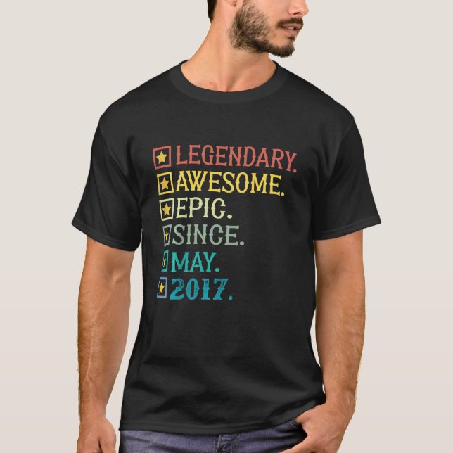 Kids Legendary Awesome Epic Since May 2017 5th Bir T-Shirt (Front)