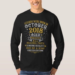 Kids Legends Were Born In October 2018 4 Years Old T-Shirt