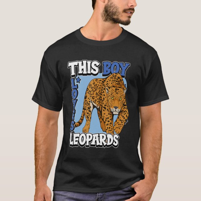 Kids Leopard Quote Wildcat This Boy Loves Leopards T-Shirt (Front)