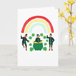 Kids Leprechaun  Gold Rainbow St Patrick's Day Card