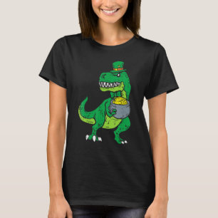 Kids Leprechaun Irish T-Rex Dinosaur St Patrick Da T-Shirt