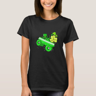 Kids Leprechaun Monster Truck Shamrock St Patrick  T-Shirt