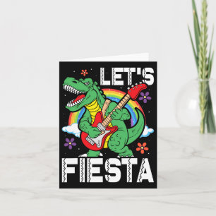 Kids Lets Fiesta Dino Trex Cute Toddler Boys Cinco Card
