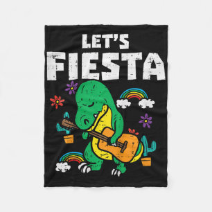 Kids Lets Fiesta Dino Trex Cute Toddler Boys Cinco Fleece Blanket