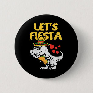 Kids Lets Fiesta Trex Taco Toddler Boys Cinco De M 6 Cm Round Badge