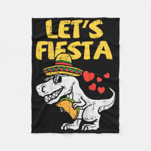 Kids Lets Fiesta Trex Taco Toddler Boys Cinco De M Fleece Blanket