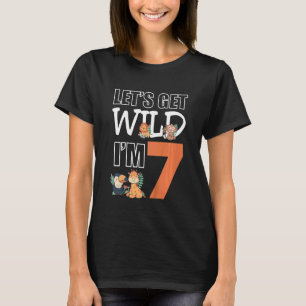 Kids Lets Get Wild Im 7 Kids Birthday Animals Zoo T-Shirt