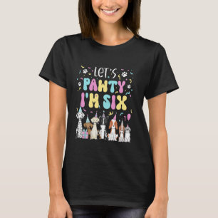 Kids Lets Pawty I'm Six Pet Puppy Dog Theme Birthd T-Shirt