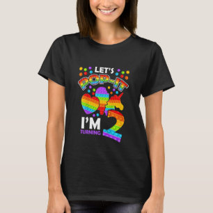 Kids Let's Pop It I'm Turning 2 Fidget Toy Rainbow T-Shirt