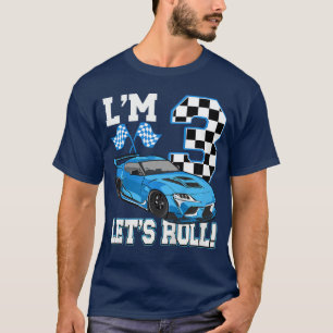 Kids Lets Roll Kids 3rd Birthday Boy 3 Years Old R T-Shirt