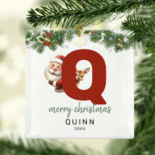 Kids Letter Q Monogram Christmas Tree  Metal Tree Decoration