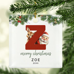 Kids Letter Z Monogram Christmas Tree  Metal Tree Decoration