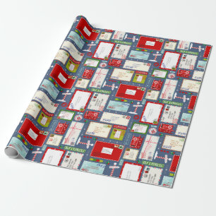 Kids Letters to Santa l Christmas Pattern Wrapping Paper