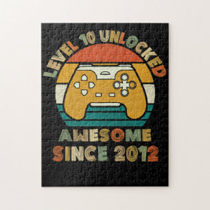 Kids Level 10 Unlocked Awesome Since 2012 Jigsaw Puzzle