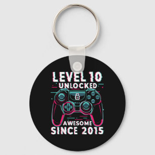 Kids Level 10 Unlocked Video Game 10th Birthday Ga Key Ring
