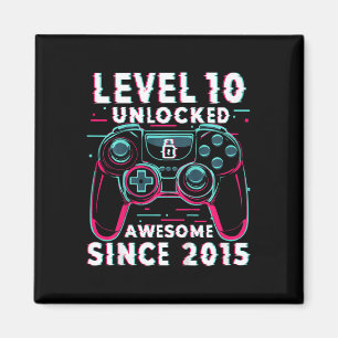 Kids Level 10 Unlocked Video Game 10th Birthday Ga Magnet