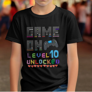 Kids Level 10 Unlocked Video Game T-Shirt