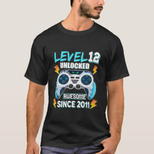 Kids Level 12 Unlocked Awesome Since 2011 12 Year T-Shirt