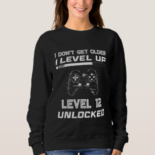 Kids Level 12 Unlocked Gamer Children 12th Birthda Sweatshirt
