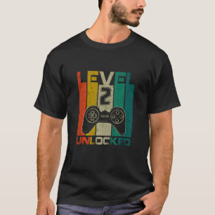 Kids Level 2 Unlocked Vintage Funny Video Gamer 2n T-Shirt