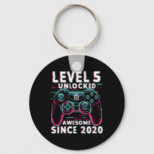 Kids Level 5 Unlocked Video Game 5th Birthday Game Key Ring