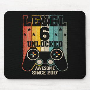 Kids Level 6 Unlocked Awesome 2017 Boy Video Game Mouse Pad