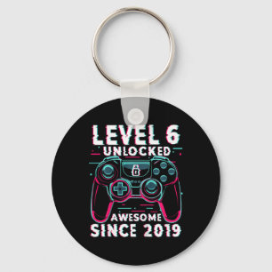 Kids Level 6 Unlocked Video Game 6th Birthday Game Key Ring