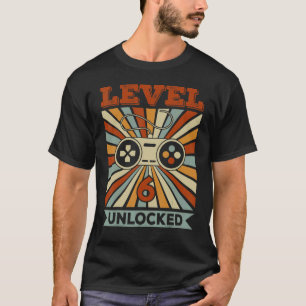 Kids Level 6 Unlocked Video Game 6th Birthday T-Shirt