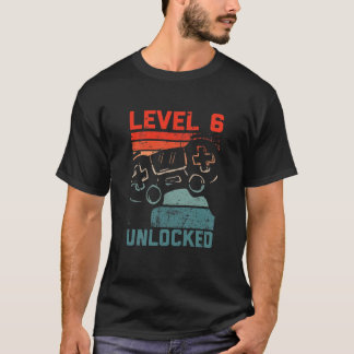 Kids Level 6 Unlocked Video Gamer Lovers 6Th Birth T-Shirt
