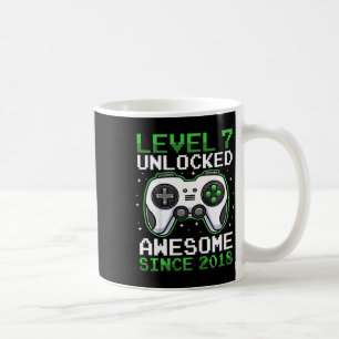 Kids Level 7 Unlocked 7 Years Old Video Gamer Birt Coffee Mug