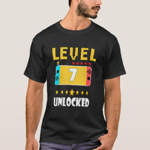 Kids Level 7 Unlocked Video Game 7th Birthday T-Shirt
