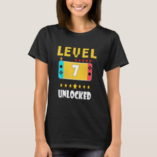Kids Level 7 Unlocked Video Game 7th Birthday T-Shirt