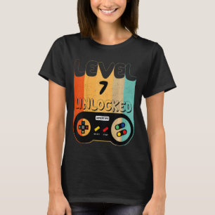 Kids Level 7 Unlocked Video Gamer 7th Birthday T-Shirt