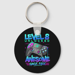 Kids Level 8 Unlocked 8 Years Old Boy Birthday Gif Key Ring