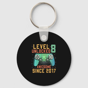 Kids Level 8 Unlocked 8th Birthday 8 Year Old Boy  Key Ring